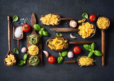 Various pasta artwork