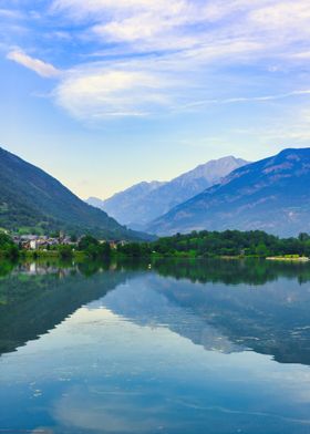 Lake landscape mountains