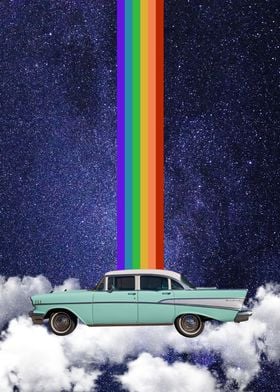 Vintage Car in Space 