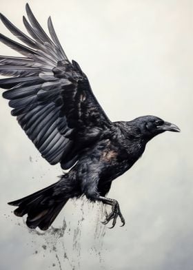 majestic raven flying