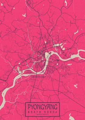 Pyongyang City Map Blossom