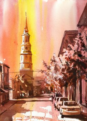 Charleston SC skyline art