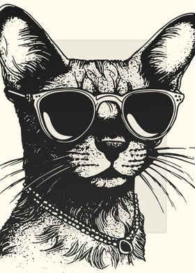 Chausie Cat Illustration