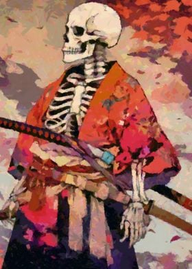 Skeleton samurai fantasy