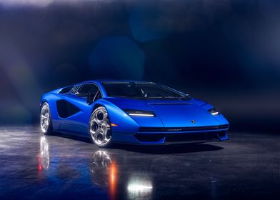 blue lamborghini 