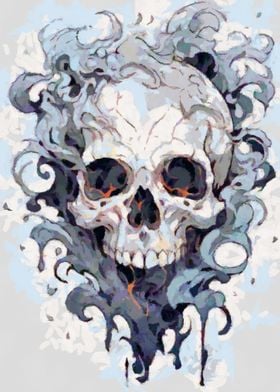 Skull smoke abstract