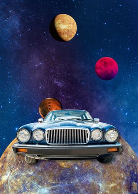 Retro Car on Space