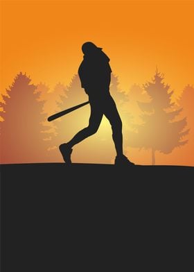 baseball player silhouette