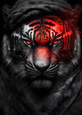 Black wild angry tiger 