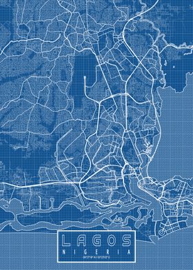 Lagos City Map Blueprint