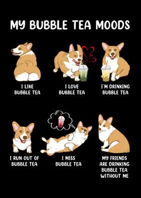 Corgi Bubble Tea Moods