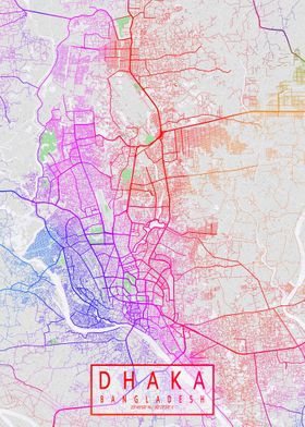 Dhaka City Map Colorful