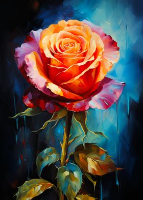 Rose oil paint
