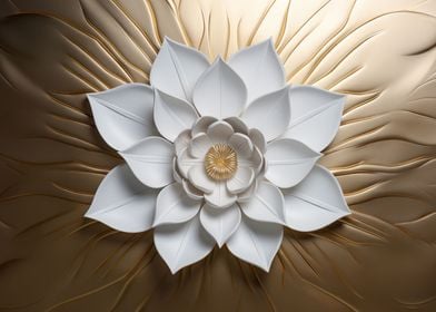 Zen Lotus Golden Art Deco
