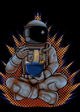 ASTRONAUT EATING RAMEN