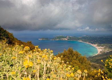 Top view of the azure bay 