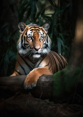 Striking tiger