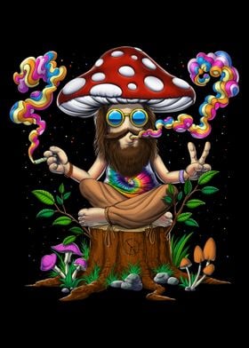 Tie Dye Hippie Mushroom