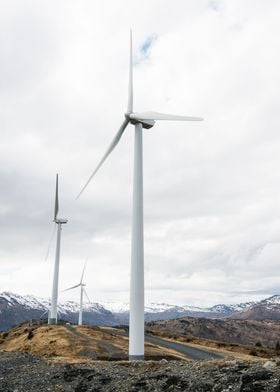 Wind Turbine On Mountain