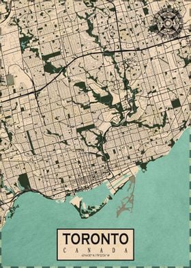 Toronto City Map Vintage
