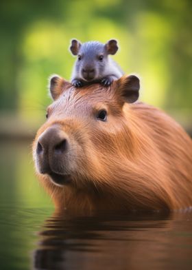 Cute Grassland Capybaras