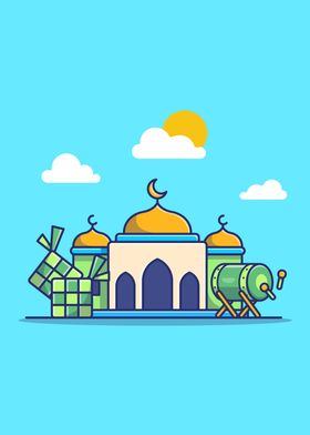 Mosque ketupat And Bedug 