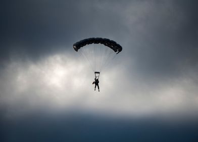 Paratrooper in Mid Air