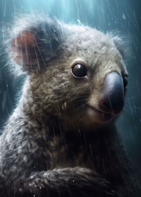 Cute Wet Koala