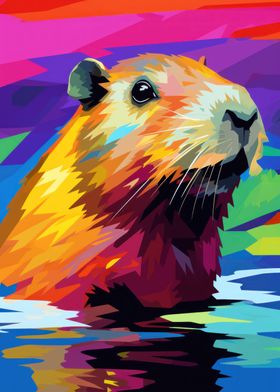 Colorful Capybara Pop Art