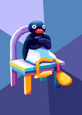 Angry Pingu Meme Pop Art