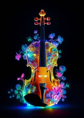 music violin and flower