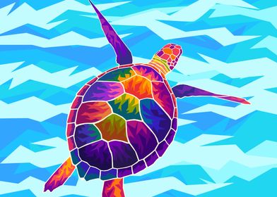 The Turtle Pop Art  Design