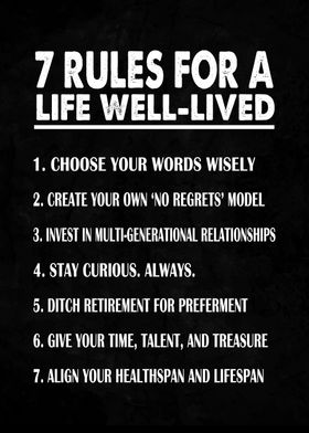 7 Rules For Live Well Live