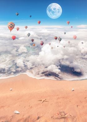 Sea cloud hot air balloons