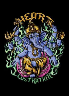 god ganesha sitting Text