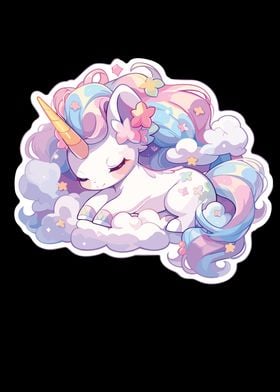 Unicorn On Cloud Rosa