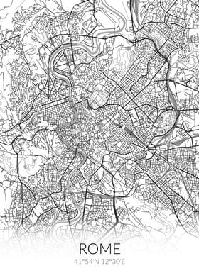 Rome City Map White