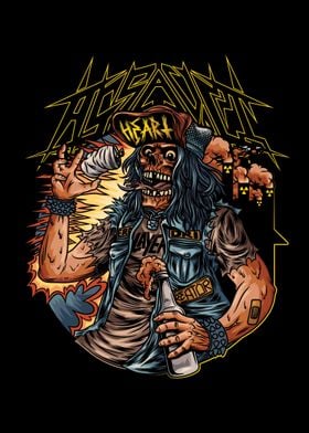 thrash metal skull Text