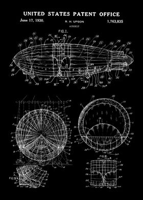 Vintage Blimp 1930 Patent