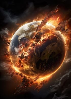 Exploding Earth Planet