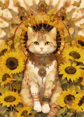 Cat sunflower king