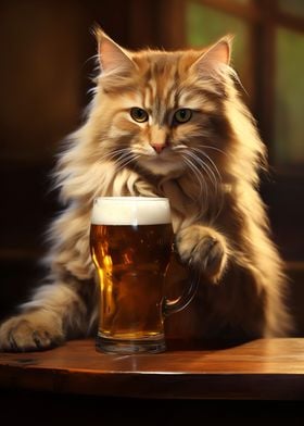 Cat Loves Beer