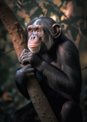 Inquisitive chimpanzee