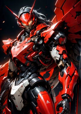 Red Armor Robot Mecha