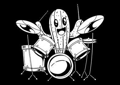 Drumming Drummer Cactus