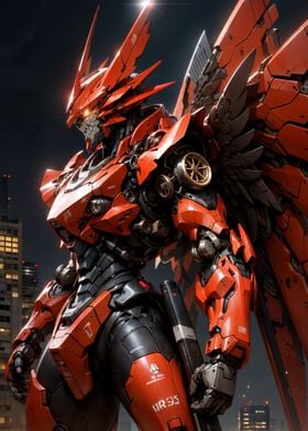 Red Armor Robot Mecha