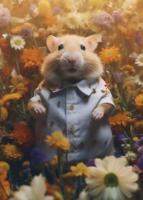 Hamster In Flowers