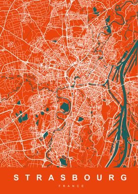 Map STRASBOURG FRANCE