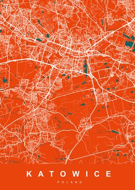 Map KATOWICE POLAND 