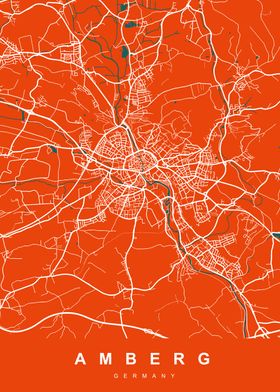 Map AMBERG GERMANY 